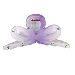 Средний Фиолетовый Акриловые заколки-коготки со стразами, бантом, средне фиолетовый, 70x130 мм