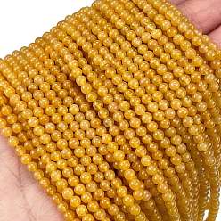 Топаз Нефрит Природный Топаз нефрита бисер нитей, круглые, класс А, 3 мм, отверстие : 0.5 мм, около 136 шт / нитка, 15.87'' (40.3 см)