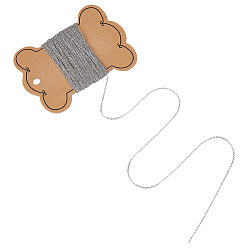 Нержавеющая Сталь Цвет 304 кабельные цепи из нержавеющей стали, soldereds, с карточной бумагой, цвет нержавеющей стали, 1.5x1x0.3 мм, около 32.81 футов (10 м) / мешок