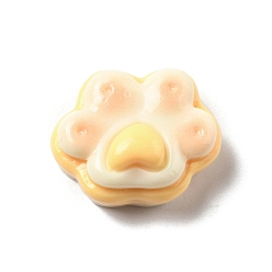 Золотистый Непрозрачные кабошоны из смолы, отпечаток лапы, золотые, 21x22.5x11 мм