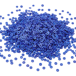 Средно-синий Бусины из полимерной глины , для поделок ювелирных изделий, Диск / плоские круглые, Heishi бусы, светло-синий, 4x1 мм, отверстие : 1 мм, 60 г / коробка