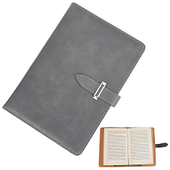 Gris Couvertures de cahier rectangulaires en similicuir, pour fournitures de bureau scolaire, grises , 21.8x15x1.45 cm