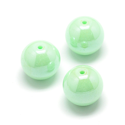 Бледно-Зеленый Перламутровый акриловый бисер, круглые, бледно-зеленый, 12 мм, Отверстие : 2 мм , около 530 шт / 500 г