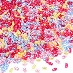 (52) Непрозрачная лаванда 2000 шт. перламутровые непрозрачные акриловые бусины, арахис, разноцветные, 6.5x3.5x3 мм, отверстие : 1.5 мм