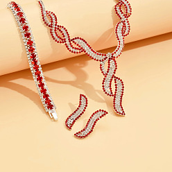 Светло-сиамский Ожерелья, серьги-гвоздики и браслеты из латунных кулонов со стразами, серебряные, Light Siam, 350мм и 170мм и 40x10мм