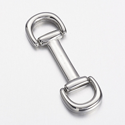 Stainless Steel Color Tarnish Resistant 304 Stainless Steel Clasps, Stainless Steel Color, 47x15x4mm, Hole: 6.5x10mm