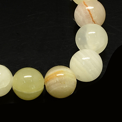 Light Goldenrod Yellow Natural Dyed Yellow Jade Gemstone Bead Strands, Round, Light Goldenrod Yellow, 8mm, Hole: 1mm, about 50pcs/strand, 15.7 inch