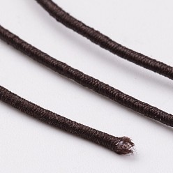 Coconut Brown Elastic Cord, with Nylon Outside and Rubber Inside, Round, Coconut Brown, 1mm, 109.36yards/roll(100m/roll)