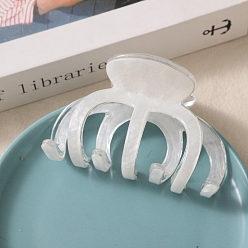 (404) Непрозрачное AB Кислое яблоко Заколки для волос с когтями из ацетата целлюлозы (смола), цветочный белый, 100 мм