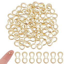 Real 18K Gold Plated 60Pcs 304 Stainless Steel Links, Infinity Connector Charms, Real 18K Gold Plated, 4.5x10x1mm, Hole: 2.5x3.5mm