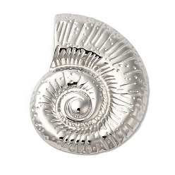 Нержавеющая Сталь Цвет Не тускнеющие 304 подвески из нержавеющей стали, спиральная оболочка, цвет нержавеющей стали, 44x34x5 мм