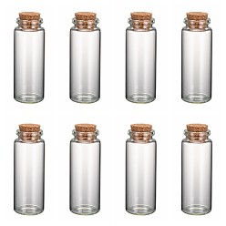 Прозрачный Стеклянные бутылки стеклянные фляги, с пробкой, бутылка желаний, шарик контейнеры, прозрачные, 7x2.7 см, узкое место: 2 см в диаметре, емкость: 18 мл (0.6 жидких унций)