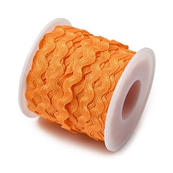 Золотистый Бахрома изгиба волн, с пластиковыми пустыми катушками, для тканевого платья своими руками изготовление украшения, золотые, отделка: около 3/16 дюйм~3/8 дюйм(5~8.5мм), около 27.34 ярдов (25 м) / рулон