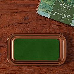 Темно-Зеленый Пластиковые штампы с чернилами для пальцев, для ребенка поделки из бумаги художественное ремесло, скрапбукинга, прямоугольные, темно-зеленый, 103x58x18 мм