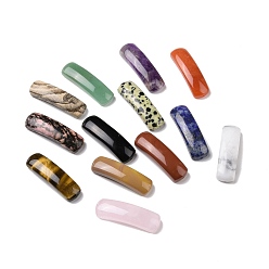 Смешанные камни Подвески из натурального смешанного камня, изогнутая трубка, арка, 36~37x10.5~11x5.5~6 мм, отверстие : 1.2 мм