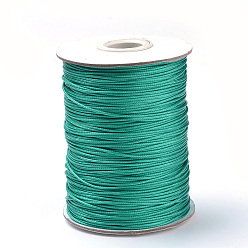 Spring Green Braided Korean Waxed Polyester Cords, Spring Green, 1mm, about 174.97 yards(160m)/roll