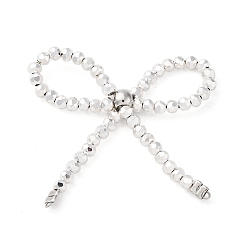 Платина Ссылки на компоненты люстры-банта из сплава и гальванического стекла, платина, 50x55x7 мм, отверстие : 1 мм, бусина : 3~3.5 mm