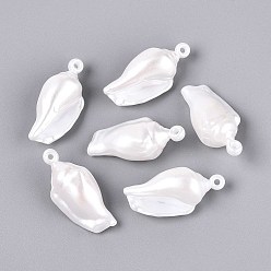 Кремово-белый Абс пластмассовые жемчужные подвески, формы раковины, кремово-белые, 32x15x11.5 мм, отверстие : 1.6~1.8 мм, Около 284 шт / 500 г