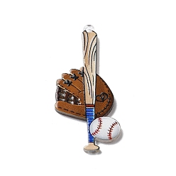 Коричневый Акриловые подвески, спортивные темы, кофе, 42x19.5x2 мм, отверстие : 1.6 мм