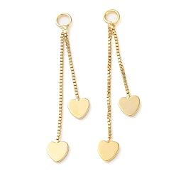 Золотой Стойки обшивки латунные подвески, долговечный, сердце, золотые, 36 мм, отверстие : 2.3 мм