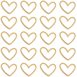 Настоящее золото 18K 30 шт. 201 соединительные кольца из нержавеющей стали, лазерная резка, асимметричный разъем сердца, реальный 18 k позолоченный, 10.5x13x1 мм