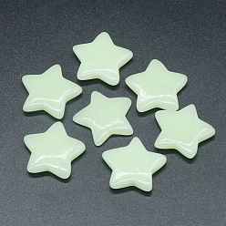 Звезда Синтетические светящиеся каменные бусины, бусины без отверстий , светится в темноте, звезда, 25 мм