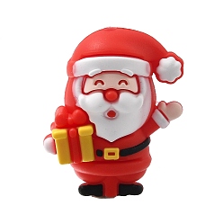 Santa Claus Рождественская тема, силиконовые фокусные бусины, изготовление ожерелий diy, красные, Дед Мороз, 30x24x17 мм, отверстие : 2 мм