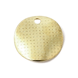 Настоящее золото 18K 304 прелести нержавеющей стали, плоско-круглые, с амбоссом, реальный 18 k позолоченный, 12x0.5 мм, отверстие : 1.5 мм