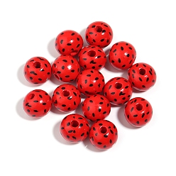 Красный Древесина европейского бисера, круглые, арбуз, красные, 16 мм, отверстие : 4 мм, 10 шт / комплект