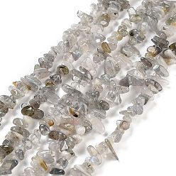 Labradorite Natural Labradorite Beads Strands, Chip, Grade A, 3~10x3~5.5x2~4.5mm, Hole: 0.6mm, 31.89''(81cm)