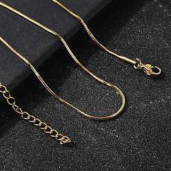 Золотой 1.2мм 304 ожерелья из нержавеющей стали в виде змеиной цепи для женщин и мужчин, золотые, 17.72 дюйм (45 см)