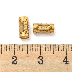Golden Ion Plating(IP) Hollow 304 Stainless Steel Beads, Column, Golden, 8x4mm, Hole: 3mm