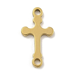 Настоящее золото 18K Ионное покрытие (ip) 201 подвески из нержавеющей стали, религиозные перекрестные ссылки, реальный 18 k позолоченный, 17.5x9x1 мм, отверстие : 1.6 мм