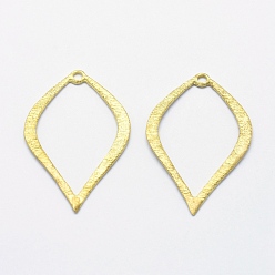 Без Покрытия Латунные подвески, без свинца, без кадмии и без никеля, лист, сырой (без покрытия), 35.5x23x1 мм, отверстие : 2 мм