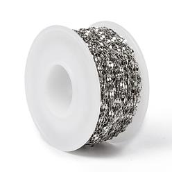 Stainless Steel Color Handmade 304 Stainless Steel Cable Chains, Soldered, with Spool, Stainless Steel Color, 4x2x0.3mm, about 32.8 Feet(10m)/roll