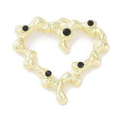 Золотой Подвески со струйными стразами из сплава для стойки, без кадмия, без никеля и без свинца, сердце, золотые, 23.5x25x3 мм, отверстие : 1.6 мм