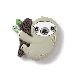 Кокосово-Коричневый Пищевые экологически чистые силиконовые фокусные шарики, леность, кокосового коричневый, 32x33x9 мм, отверстие : 3.5 мм