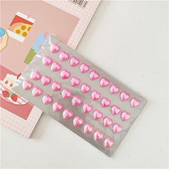 Pink Самоклеящиеся наклейки из акриловых стразов, Водонепроницаемые блестящие наклейки с гранеными сердечками и кристаллами для декоративных подарков на вечеринке, детская художественная поделка, розовые, Сердце: 12 mm, о 36 шт / лист