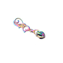 Многоцветный Головка молнии из цинкового сплава с подвесками для котят, замена язычка молнии, ползунки на молнии для сумок, багажных сумок, чемоданов, многоцветные, 4.41x1.35 см