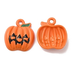 Тыква Подвески из сплава с эмалью, окрашенные распылением на Хэллоуин, долговечный, без кадмия, без никеля и без свинца, тыква, 20x17.5x5 мм, отверстие : 1.8 мм