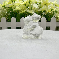 Хрусталь Скульптурные украшения из натурального кварцевого кристалла, для украшения стола домашнего офиса, кошка, 40 мм