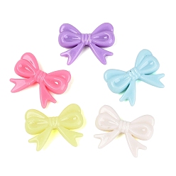 Mixed Color Opaque Plastic Beads, Bowknot, Mixed Color, 22x28x6mm, Hole: 1.8~2mm, about 345pcs/500g