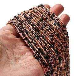 Смешанные камни Натуральные и синтетические, смешанные драгоценный камень бисер пряди, граненые круглые, 2 мм, отверстие : 0.5 мм, около 175~233 шт / нитка, 15.16''~15.35'' (38.5~39 см)