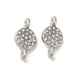 Нержавеющая Сталь Цвет 304 подвески из нержавеющей стали, хрусталь, чешское стекло, стразы, плоские круглые звенья, цвет нержавеющей стали, 13x6x3 мм, отверстие : 1.2 мм