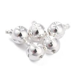 Посеребрённый Латунные коннекторы, долговечный, круглые, 925 серебро покрытием, 12x8~9 мм, отверстие : 1.4 мм