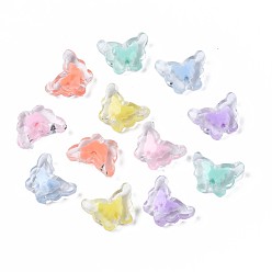 (52) Непрозрачная лаванда Прозрачные акриловые бусины, бусина в бусине, Баттерли, разноцветные, 11x15x6 мм, отверстие : 2 мм, Около 850 шт / 500 г