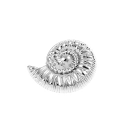 Platinum Iron Conch Shape Cuff Open Rings for Women, Platinum, US Size 4 1/4(15~20mm)