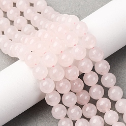 Розовый Кварц Природного розового кварца нитей бисера, круглые, класс А, 8~8.5 мм, отверстие : 1.2 мм, около 46 шт / нитка, 14.96'' (38 см)