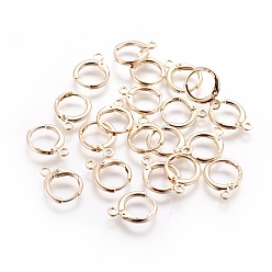 Real 18K Gold Plated Brass Huggie Hoop Earring Findings, with Horizontal Loop, Nickel Free, Real 18K Gold Plated, 14.5x11.5x2mm, Hole: 1.8mm, Pin: 0.8mm