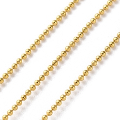 Настоящее золото 18K 304 из нержавеющей стальной шарик цепочки, пайки, с катушкой, ионное покрытие (ip), реальный 18 k позолоченный, 1 мм, около 32.81 футов (10 м) / рулон